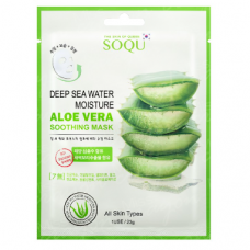 SOQU ALOE VERA 99% sheet gel facial skin mask with aloe vera and sea water, 23 g.