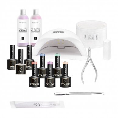 OCHO NAILS 4 gel polish set with UV/LED manicure lamp