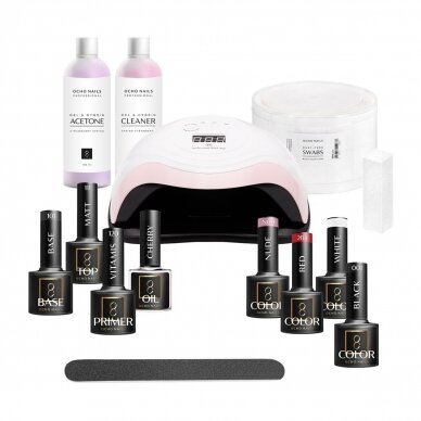 OCHO NAILS 7 gel polish set with UV/LED manicure lamp