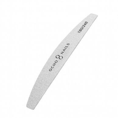 OCHO NAILS professional crescent nail file for manicure SLIM 180/240 grit, 10 pcs.