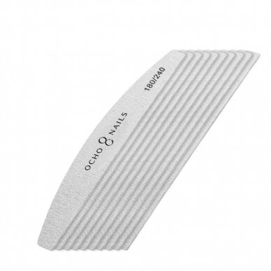 OCHO NAILS professional crescent nail file for manicure SLIM 180/240 grit, 10 pcs. 2