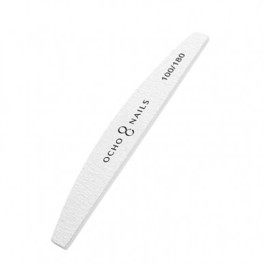 OCHO NAILS professional crescent nail file for manicure 100/180 grit, 10 pcs.