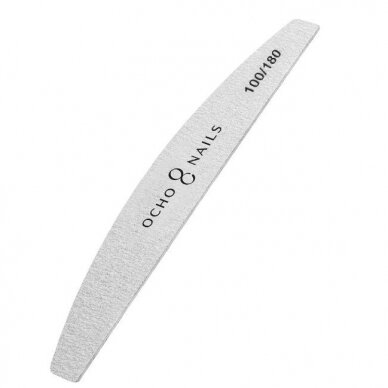 OCHO NAILS professional crescent nail file for manicure SLIM 100/180 grit, 10 pcs.