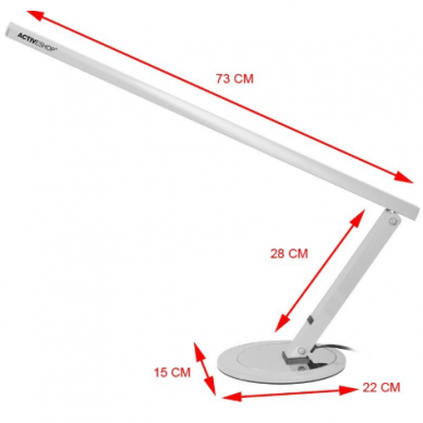 Профессиональная настольная лампа для маникюрных работ SLIM 20 w, серебряного цвета 1