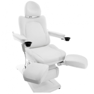 Professional electric podiatric chair - bed-lounger for pedicure procedures AZZURRO 870S PEDI, white (3 MOTORS) 2