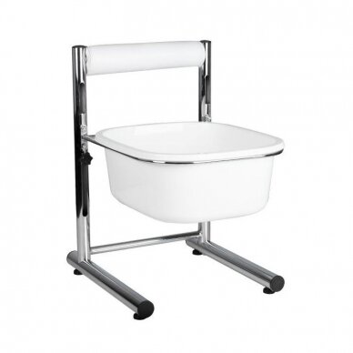 Professional pedicure bath for podiatric work with adjustable height, chrom color