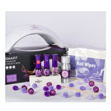 PERFECT NAILS profesionalus gelinio lakavimo rinkinys su LED lempa 9