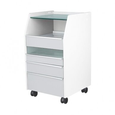 Professional podiatry trolley-cabinet for beauticians 984 with built-in UV-C tool disinfection shelf, gray color 1