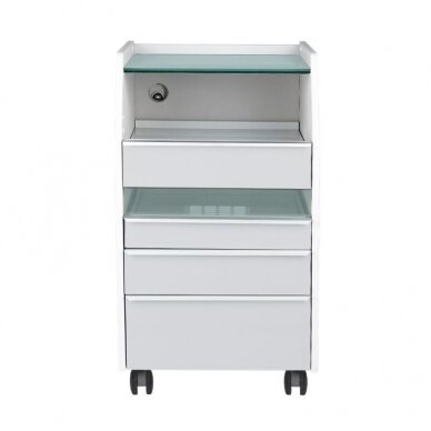 Professional podiatry trolley-cabinet for beauticians 984 with built-in UV-C tool disinfection shelf, gray color 4