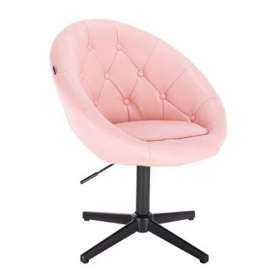 Grožio salono kėdė stabiliu pagrindu arba su ratukais HC8516, rožinė ekologiška oda 6