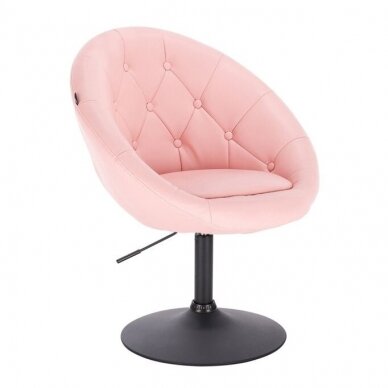 Grožio salono kėdė stabiliu pagrindu arba su ratukais HC8516, rožinė ekologiška oda 8