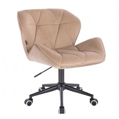 Beauty salon chair with a stable base or with wheels HR111CROSS, cream-colored velvet  8