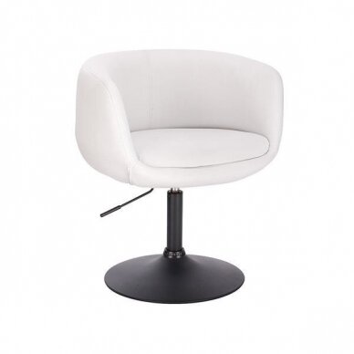 Grožio salono kėdė stabiliu pagrindu arba su ratukais HC333N, balta ekologiška oda 12