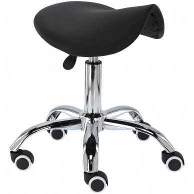 Professional saddle craftsman chair with wheels, CALISSIMO S-023-B-XT BLACK