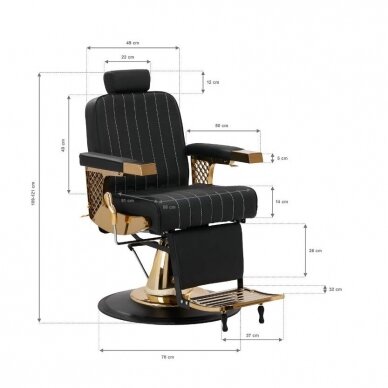 Professional barber chair for hairdressers and beauty salons GABBIANO MARCUS, black color 12