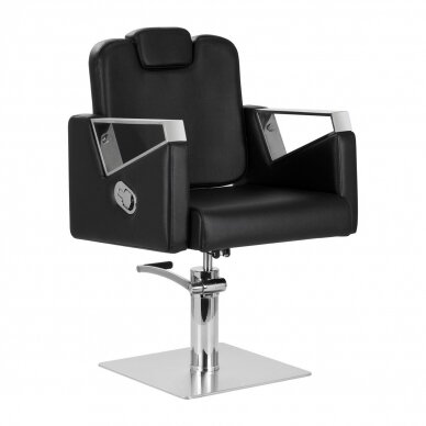 Professional barber chair for hairdressers and beauty salons GABBIANO VILNIUS, black color