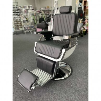 Profesionali barberio kėdė kirpykloms ir grožio salonams LORD, juodos spalvos 6