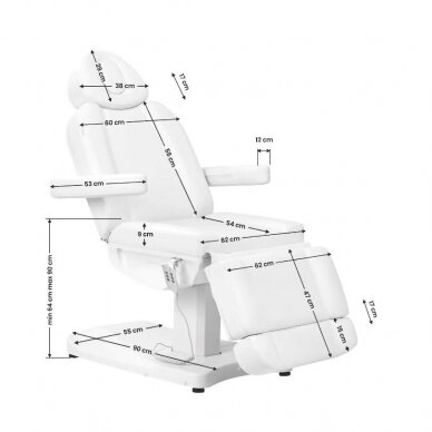 Professional electric cosmetology chair - bed AZZURRO 803D (3 motors), white color 21