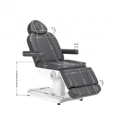 Professional electric cosmetology chair - bed AZZURRO 803D (3 motors), gray color 22