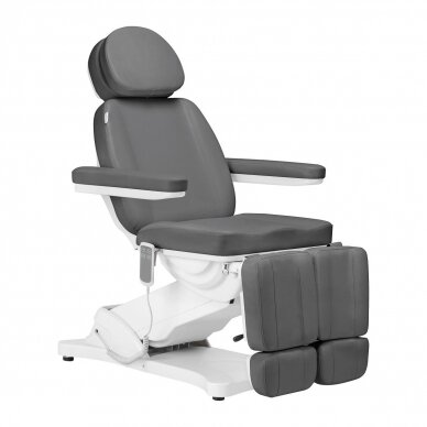 Profesionali elektrinė kosmetologinė kėdė - gultas pedikiūro procedūroms SILLON CLASSIC, 2 variklių, pilkos spalvos