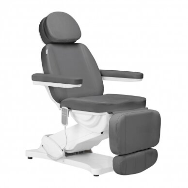 Professional electric cosmetology chair - bed SILLON CLASSIC, 3 motors, gray color