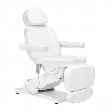 Professional electric cosmetology chair - bed SILLON CLASSIC, 3 motors, white color