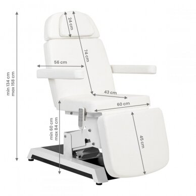 Professional electric cosmetology chair - bed W-12 (4 motors), white color 14