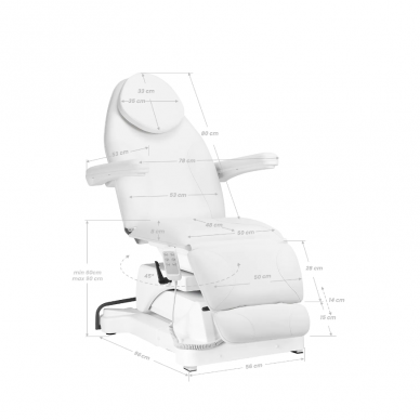 Профессиональное электрическое косметологическое кресло-кровать SILLON BASIC, цвет белый (3 мотора) 19