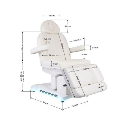 Professional electric cosmetology bed-bed with heating function AZZURRO 708B EXCLUSIVE (3 motors) 10