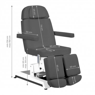 Профессиональная электрическая кушетка для педикюра EXPERT PODO W-12C (3 мотора), цвет серый 15