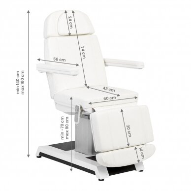 Professional electric cosmetology chair-bed W-16B (3 motors), white color 13