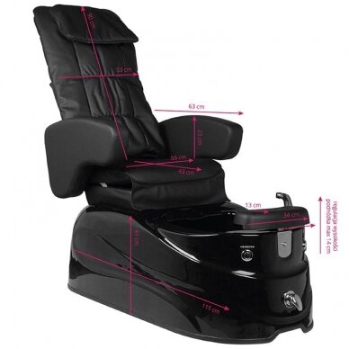 Profesionali elektrinė podologinė kėdė pedikiūro procedūroms su masažo funkcija AS-122, juoda 2