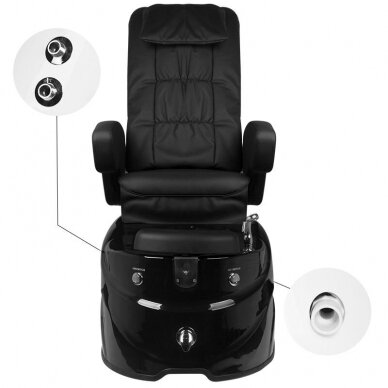 Profesionali elektrinė podologinė kėdė pedikiūro procedūroms su masažo funkcija AS-122, juoda 3