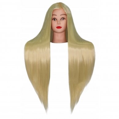 Professional head for training IZA BLOND 60cm, thermal hair 1