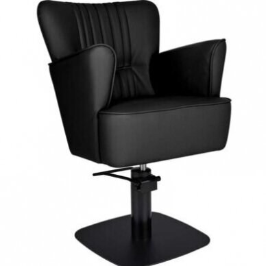 Professional hydraulic barber chair ZOFIA, black eco leather