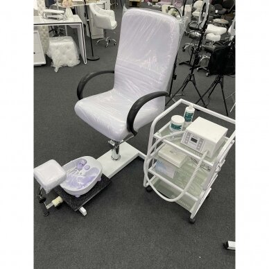 Profesionali hidraulinė pedikiūro kėdė kosmetologams su masažine vonele BW-100, baltos spalvos 10