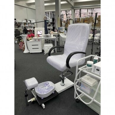 Profesionali hidraulinė pedikiūro kėdė kosmetologams su masažine vonele BW-100, baltos spalvos 11