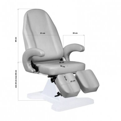 Professional hydraulic pedicure chair for salons and beauty parlors MOD 112, grey color 1