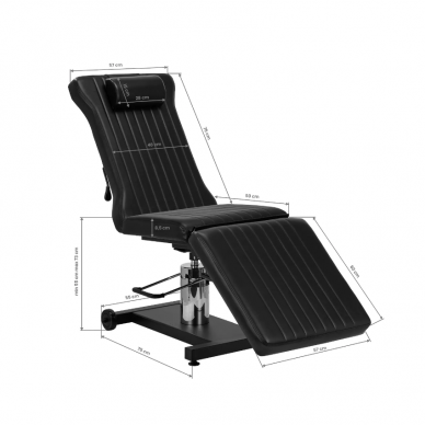 Professional hydraulic tattoo parlor chair-bed PRO INK 612, black color 12