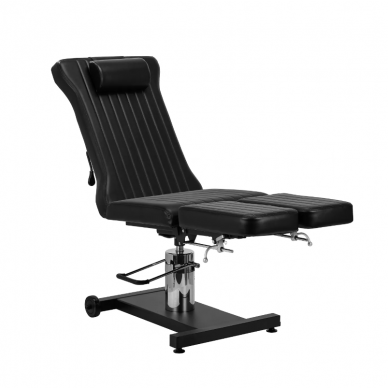 Profesionali hidraulinė tatuiruočių salono kėdė-lova PRO INK 611, juodos spalvos 2