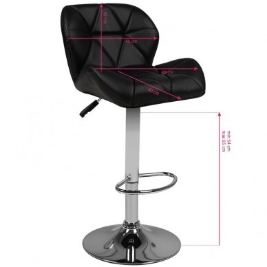 Professional chair for make-up artists M01, black color 3