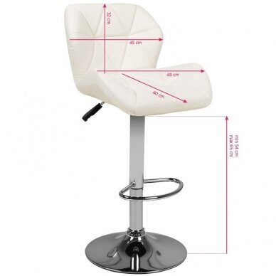 Professional chair for make-up artists M01, white 4