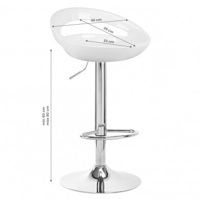 Professional chair for make-up specialists QS-B01, white color 5