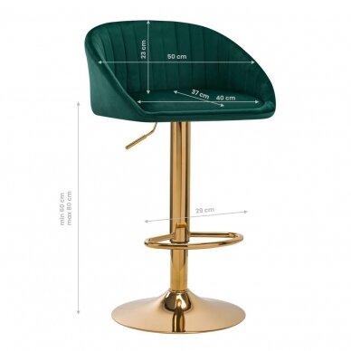 Professional chair for make-up specialists QS-B16G, green color velour 5