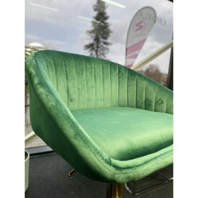 Professional chair for make-up specialists QS-B16G, green color velour 8