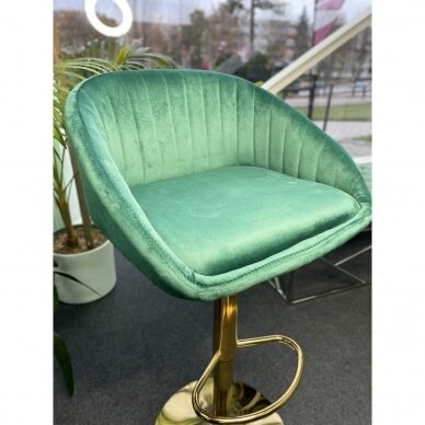 Professional chair for make-up specialists QS-B16G, green color velour 11