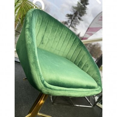 Professional chair for make-up specialists QS-B16G, green color velour 7