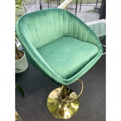 Professional chair for make-up specialists QS-B16G, green color velour 6