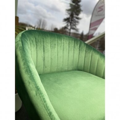 Professional chair for make-up specialists QS-B16G, green color velour 10