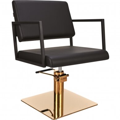 Professional hairdressing chair BLACK LOFT GOLD SQUARE